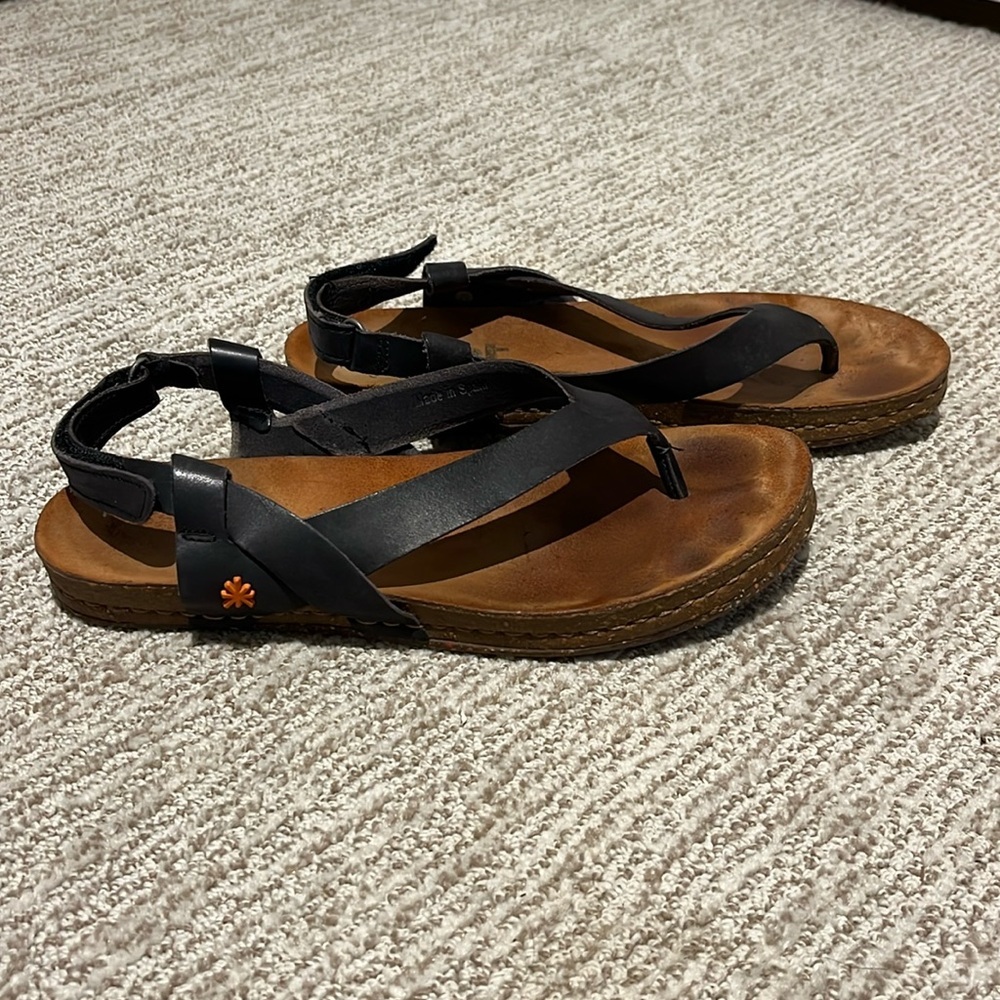 The Art Company Women’s Sandals EU 39 Black Velcro Thong Heel Strap